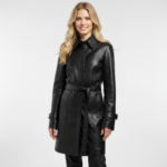 Women's Real Leather Trench Coat - Image 5