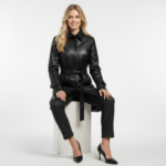 Authentic Leather Trench Coat for Women - Image 5