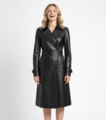 Real Leather Trench Coat for Women - Image 7
