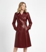 Real Leather Trench Coat for Women - Image 6