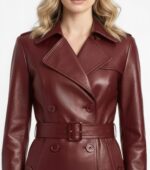 Real Leather Trench Coat for Women - Image 5