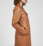 Women's Real Leather Single Breasted Coat - Vanel - Image 18