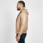 Men's Real Leather Hooded Jacket - Image 17