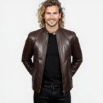 Men's Real Leather Racer Jacket - Image 12