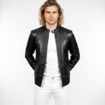 Men's Real Leather Racer Jacket - Image 8