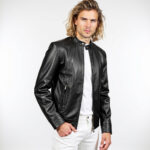 Men's Real Leather Racer Jacket - Image 7