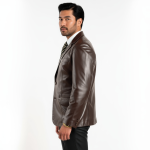 Men's Real Leather Blazer - Image 2