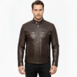 Real Leather Racer Jacket for Men - Image 9