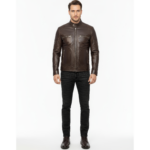 Real Leather Racer Jacket for Men - Image 12