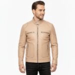 Real Leather Racer Jacket for Men - Image 16