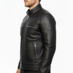 Real Leather Racer Jacket for Men - Image 6
