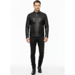 Real Leather Racer Jacket for Men - Image 7