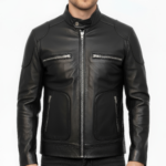 Real Leather Racer Jacket for Men - Image 8