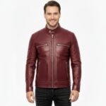 Real Leather Racer Jacket for Men