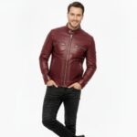 Real Leather Racer Jacket for Men - Image 3