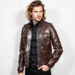Men's Real Leather Bomber Jacket