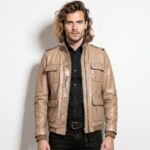 Men's Real Leather Bomber Jacket - Image 11