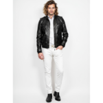Men's Real Leather Bomber Jacket - Image 5