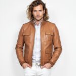 Men's Real Leather Bomber Jacket - Image 6