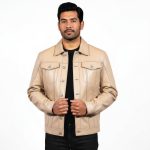Real Leather Trucker Jacket for Men - Image 13