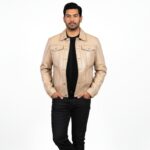 Real Leather Trucker Jacket for Men - Image 14