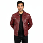 Real Leather Trucker Jacket for Men - Image 18