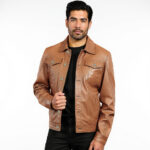 Real Leather Trucker Jacket for Men - Image 7