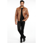 Real Leather Trucker Jacket for Men - Image 8