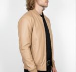 Real Leather Varsity Bomber Jacket for Men - Image 18