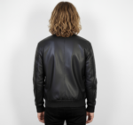 Real Leather Varsity Bomber Jacket for Men - Image 5