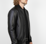 Real Leather Varsity Bomber Jacket for Men - Image 6