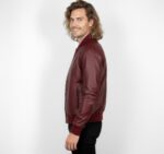 Real Leather Varsity Bomber Jacket for Men - Image 2