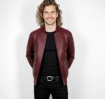 Real Leather Varsity Bomber Jacket for Men - Image 3