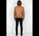 Real Leather Varsity Bomber Jacket for Men - Image 14
