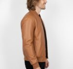 Real Leather Varsity Bomber Jacket for Men - Image 15