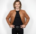 Real Leather Varsity Bomber Jacket for Men - Image 16
