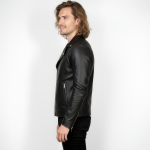 Men's Real Leather Biker Jacket - Image 7