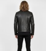Men's Real Leather Biker Jacket - Image 6