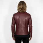 Men's Real Leather Biker Jacket - Image 14