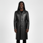 Men's Real Leather Trench Coat - Image 9