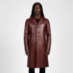 Men's Real Leather Trench Coat - Image 13