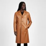 Men's Real Leather Trench Coat