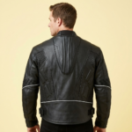 Armor Biker Leather Racing Jacket In Black - Image 2