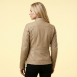 Military Uniform Style Bomber Leather Jacket - Image 2