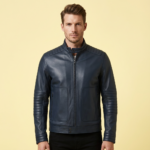 Blue Cavallino Rampante Bomber Jacket For Men’s