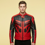Red Leather Biker Jacket