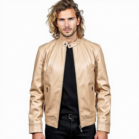 Real Leather Racer Jacket for Men