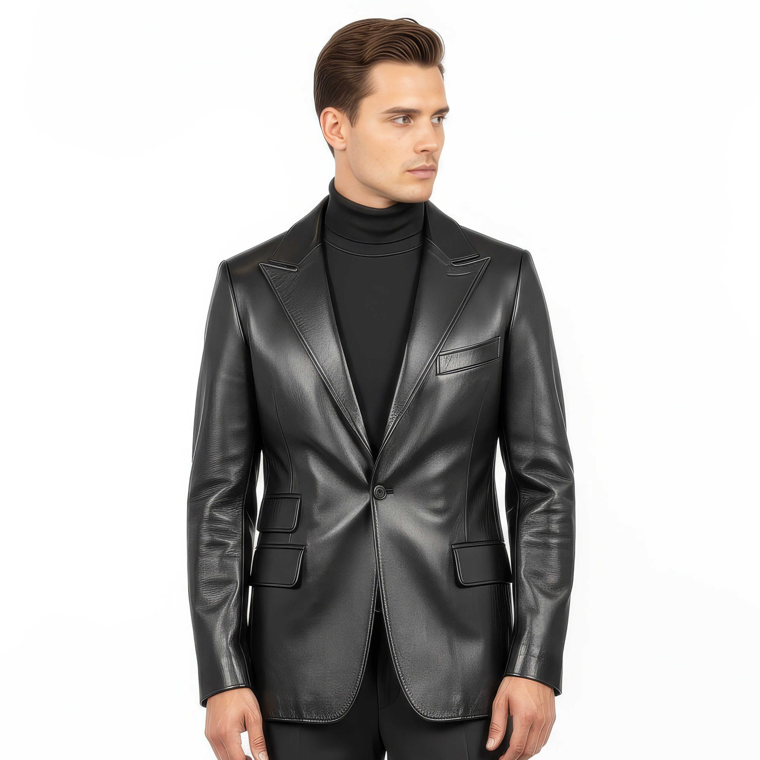 Men's Real Leather Blazer