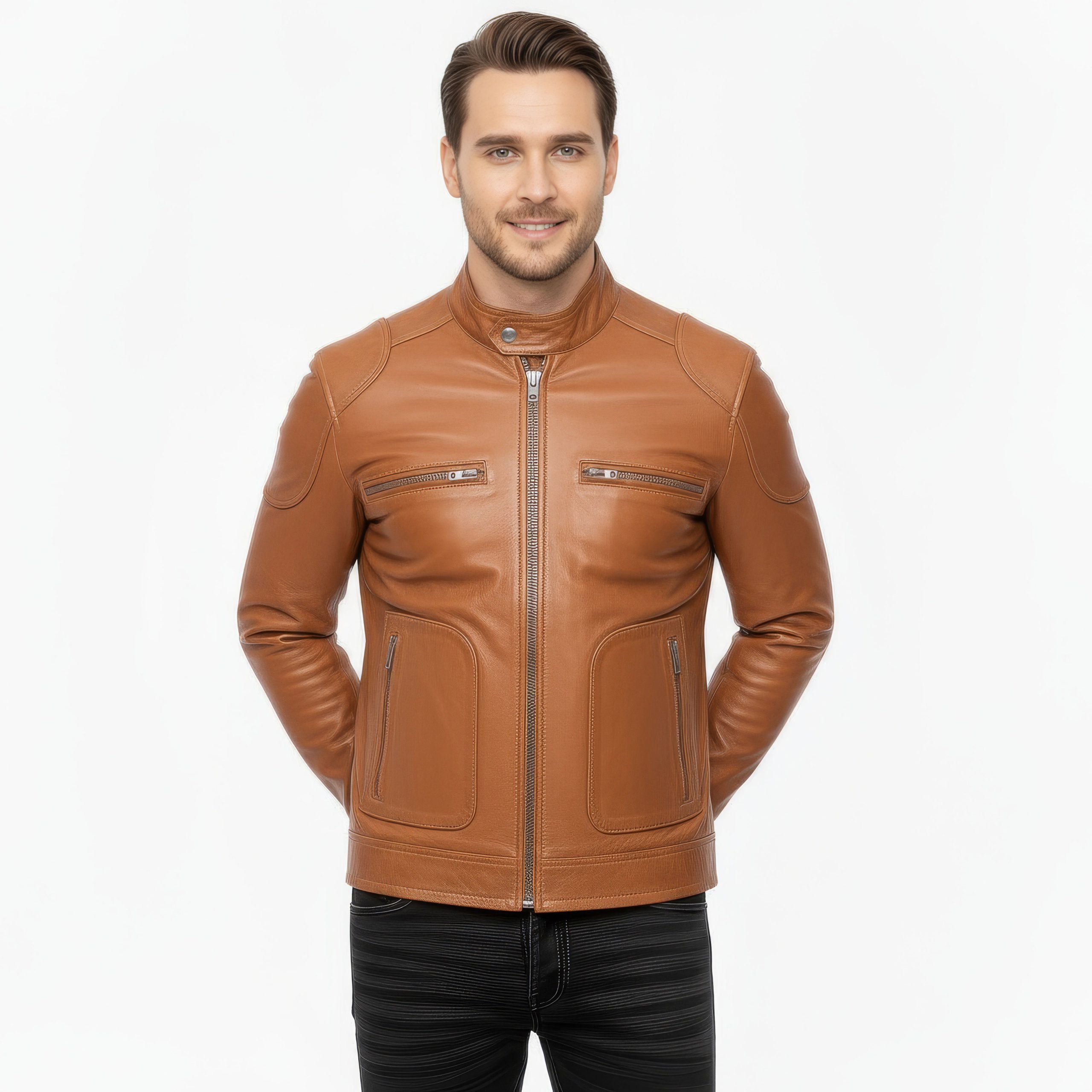 Men's Real Leather Racer Jacket