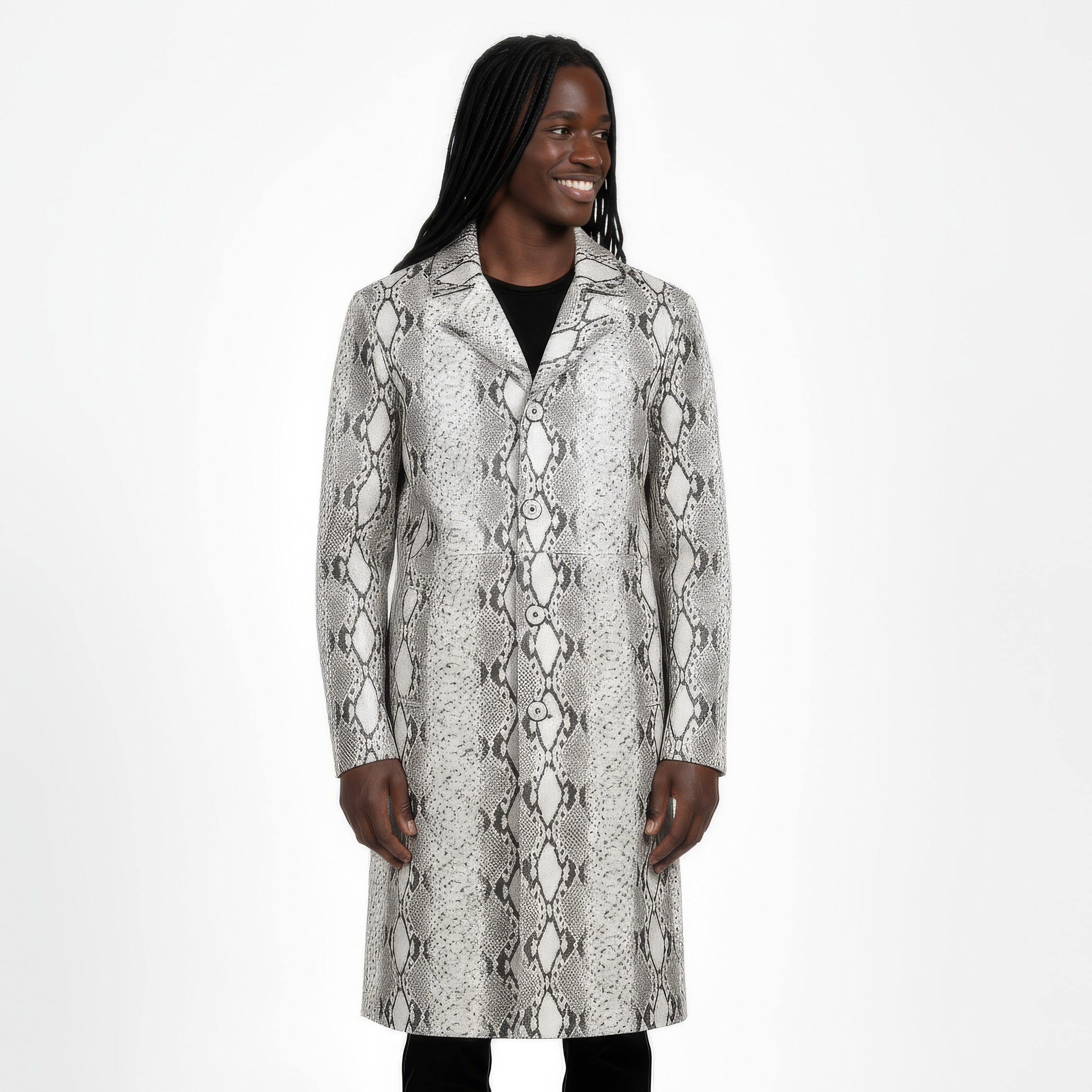 Real Leather Trench Coat for Men